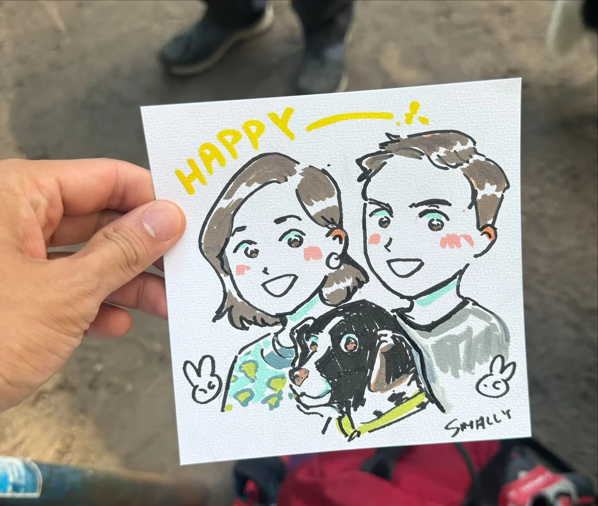 Example hand-drawn portrait by Tina Leung