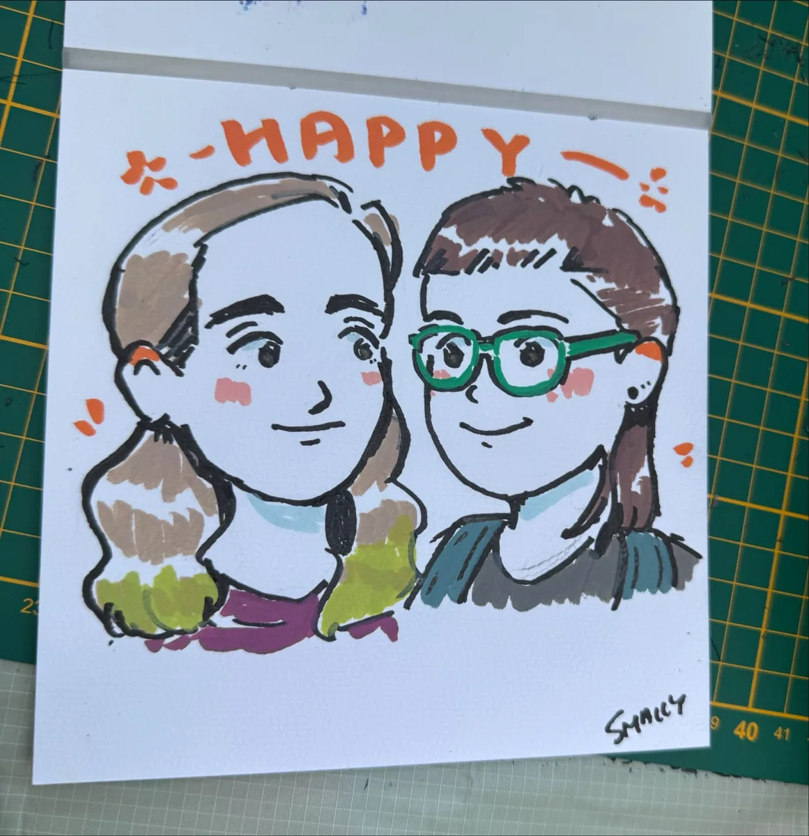 Example hand-drawn portrait by Tina Leung