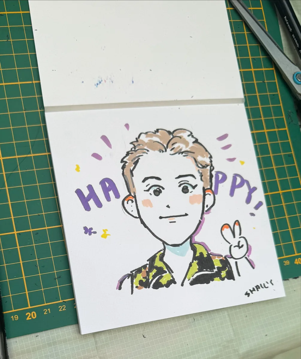 Example hand-drawn portrait by Tina Leung